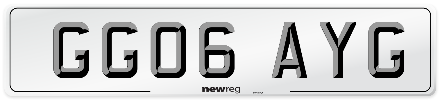 GG06 AYG Number Plate from New Reg